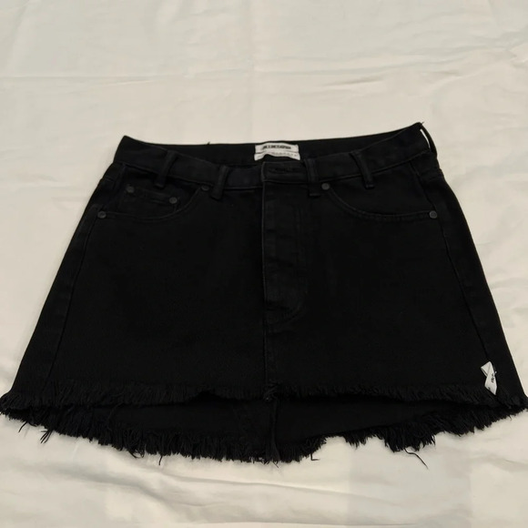 One Teaspoon Fox Black Junkyard Jean Skirt - Picture 1 of 6
